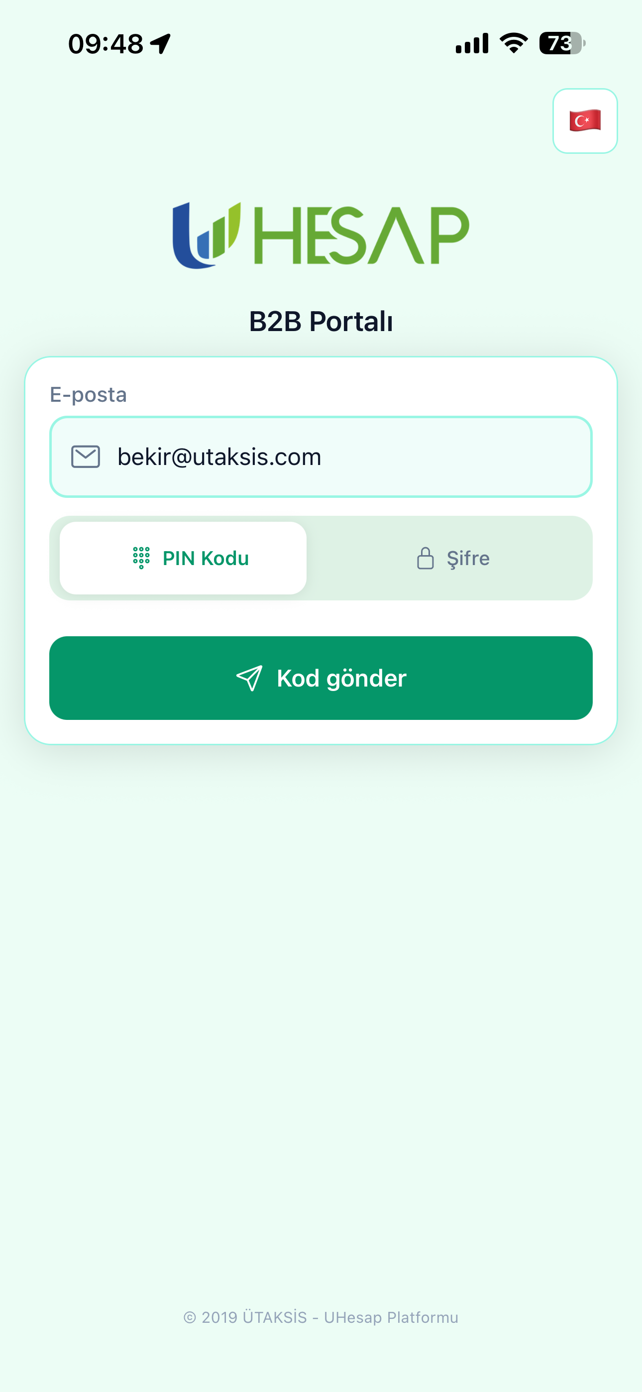 UHESAP mobil ekran 2