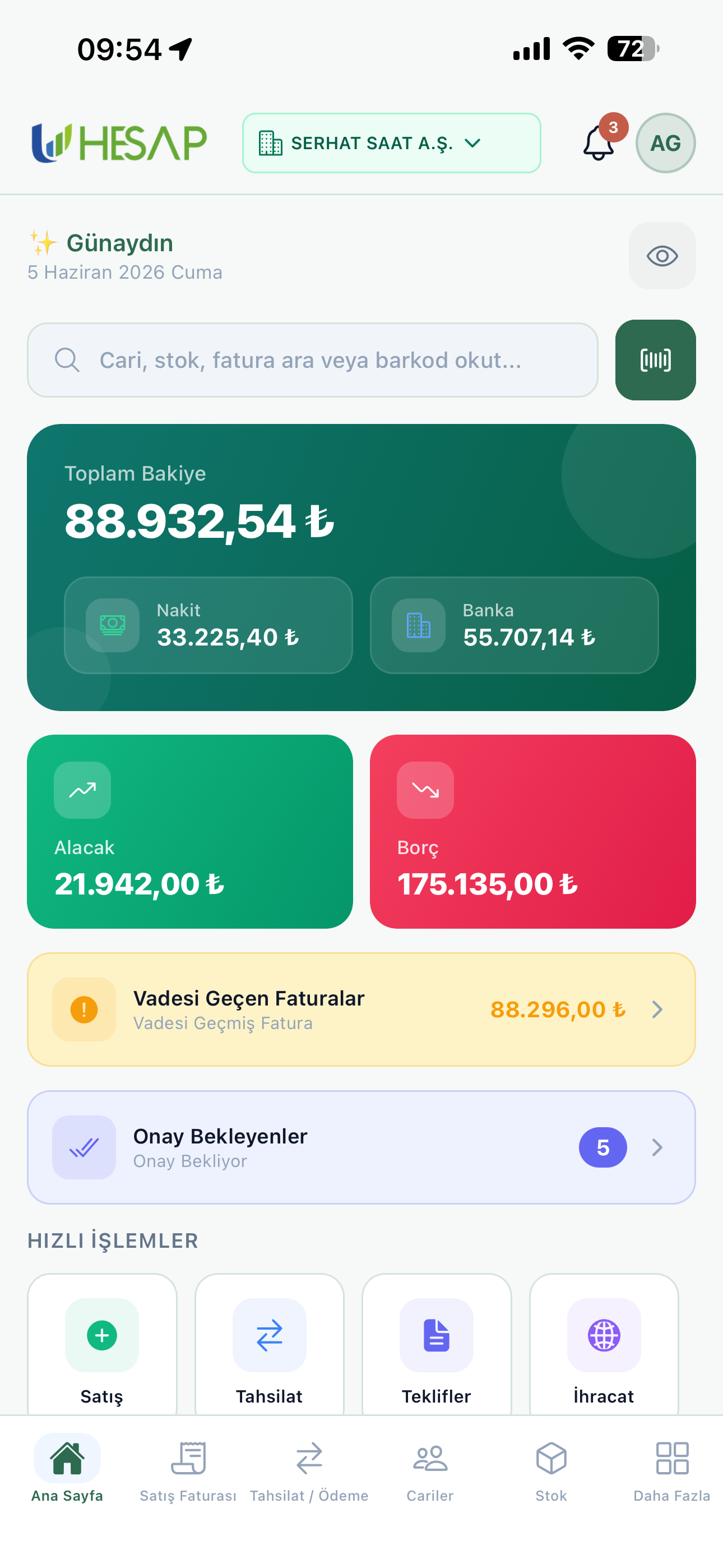 UHESAP mobil ekran 3